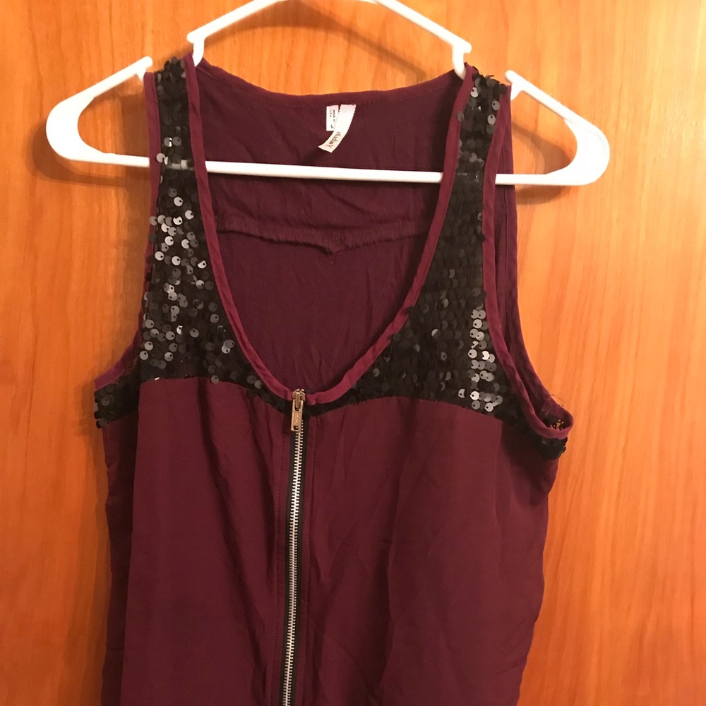 Sequined shoulder top